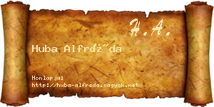 Huba Alfréda névjegykártya